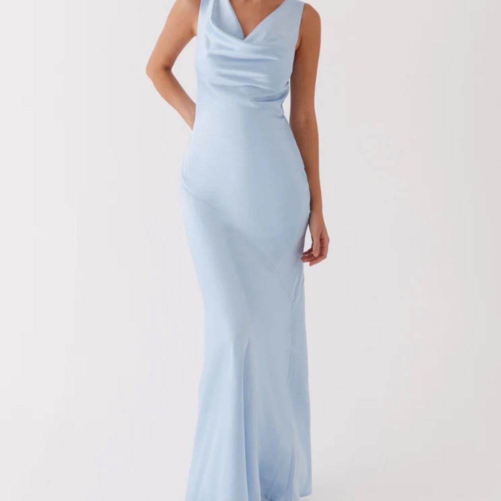 Peppermayo Be Mine Satin Maxi Dress - Blue